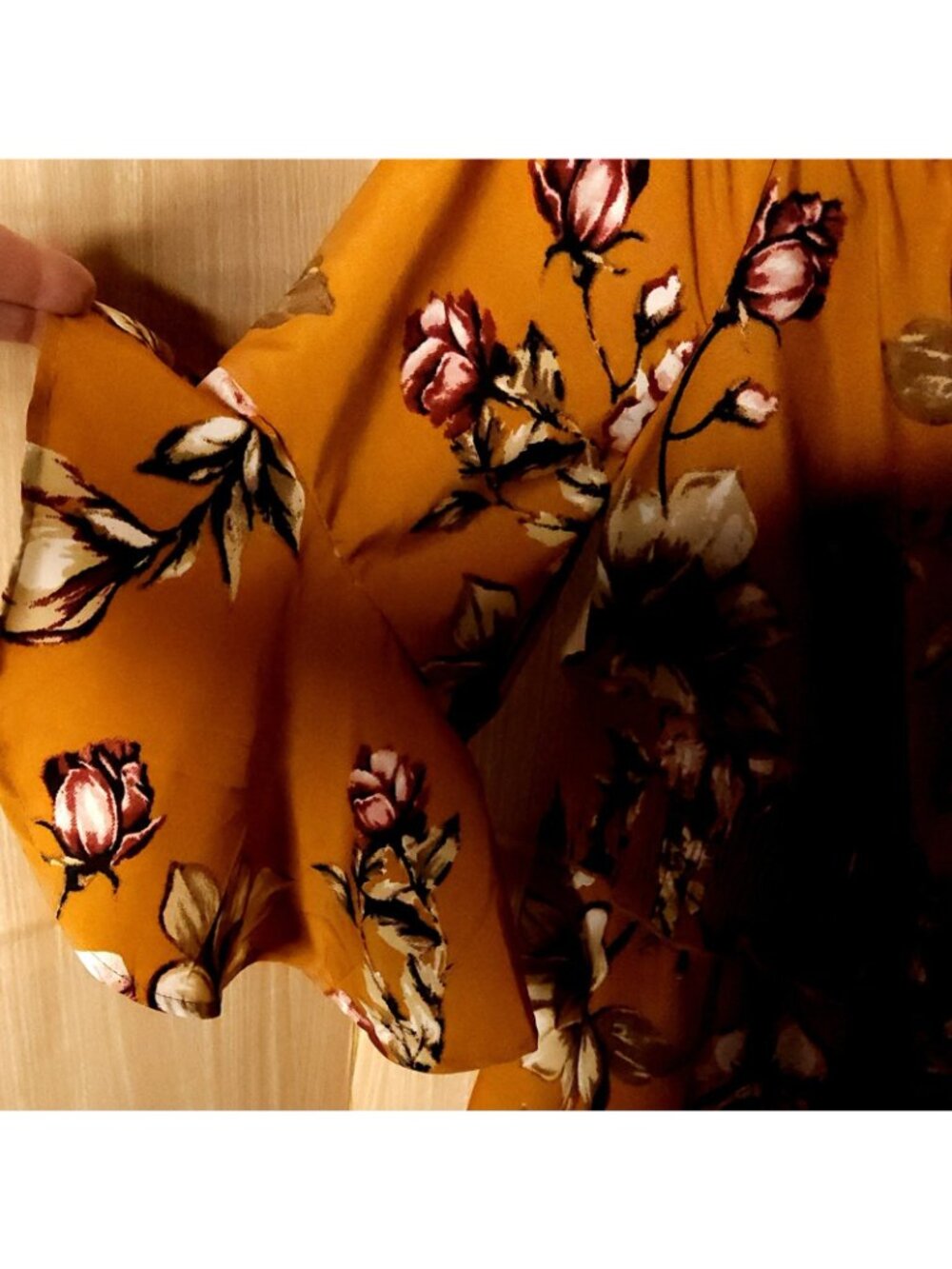 Indulge Womens Brown Floral Off The Shoulder Silky Tunic Dress Medium - Picture 3 of 6
